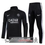 Felpa Da Allenamento Set Completo Paris Saint Germain 2023-24 Nero Bianco Felpa Da Allenamento Set Completo Paris Saint Germain 2023-24 Nero Bianco