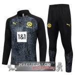 Borussia Dortmund Insieme Completo Grigio Nero Felpa Da Allenamento 2023-24 Borussia Dortmund Insieme Completo Grigio Nero Felpa Da Allenamento 2023-24