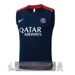 Maglia Senza Maniche Formazione Paris Saint Germain 2025 2026 Blu Navy Rosso Maglia Senza Maniche Formazione Paris Saint Germain 2025 2026 Blu Navy Rosso