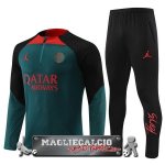 Paris Saint Germain Giocatori Insieme Completo Verde Nero Rosso Felpa Da Allenamento 2023-24 Paris Saint Germain Giocatori Insieme Completo Verde Nero Rosso Felpa Da Allenamento 2023-24