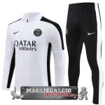 Paris Saint Germain Insieme Completo Bianco Nero Felpa Da Allenamento 2023-24 Paris Saint Germain Insieme Completo Bianco Nero Felpa Da Allenamento 2023-24