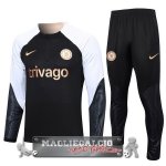 Chelsea Nero Bianco Felpa Da Allenamento 2023-24 Chelsea Nero Bianco Felpa Da Allenamento 2023-24