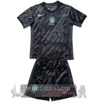 Maglia Calcio Set Completo Uomo Bambino Brasile Portiere 2024 Nero Maglia Calcio Set Completo Uomo Bambino Brasile Portiere 2024 Nero