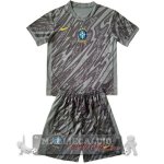 Maglia Calcio Set Completo Uomo Bambino Brasile Portiere 2024 Grigio Maglia Calcio Set Completo Uomo Bambino Brasile Portiere 2024 Grigio