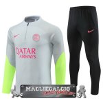 Paris Saint Germain Giocatori Insieme Completo Grigio Verde Felpa Da Allenamento 2023-24 Paris Saint Germain Giocatori Insieme Completo Grigio Verde Felpa Da Allenamento 2023-24