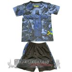Brasile Set Completo Bambino Maglia Calcio speciale 2024 Grigio Navy Brasile Set Completo Bambino Maglia Calcio speciale 2024 Grigio Navy