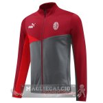 Set Completo Lunga Zip Giacca AC Milan 2024 2025 Rosso Grigio Set Completo Lunga Zip Giacca AC Milan 2024 2025 Rosso Grigio