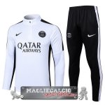 Felpa Da Allenamento Set Completo Paris Saint Germain 2023-24 Bianco Nero Felpa Da Allenamento Set Completo Paris Saint Germain 2023-24 Bianco Nero
