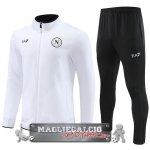Set Completo Giacca Lunga Zip Napoli 2023-24 Bianco Nero Set Completo Giacca Lunga Zip Napoli 2023-24 Bianco Nero