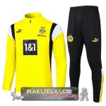 Borussia Dortmund Insieme Completo Giallo Nero Bianco Felpa Da Allenamento 2023-24 Borussia Dortmund Insieme Completo Giallo Nero Bianco Felpa Da Allenamento 2023-24