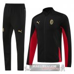 Set Completo Set Completo Lunga Zip Giacca AC Milan 2024 2025 Nero Rosso Set Completo Set Completo Lunga Zip Giacca AC Milan 2024 2025 Nero Rosso