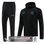 Giacca Felpa Cappuccio Set Completo Napoli 2023-24 Nero Giacca Felpa Cappuccio Set Completo Napoli 2023-24 Nero