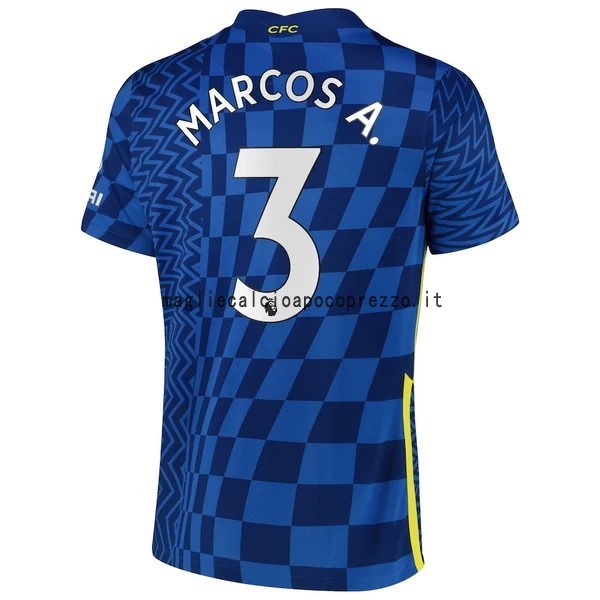 NO.3 Marcos A. Prima Maglia Chelsea 2021 2022 Blu