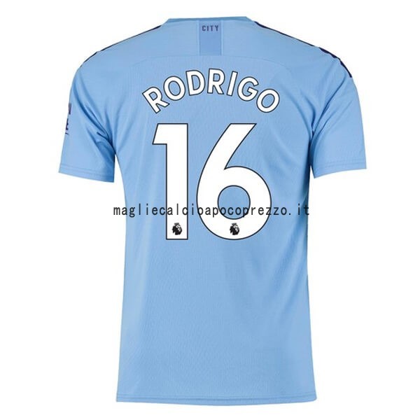 NO.16 Rodrigo Prima Maglia Manchester City 2019 2020 Blu
