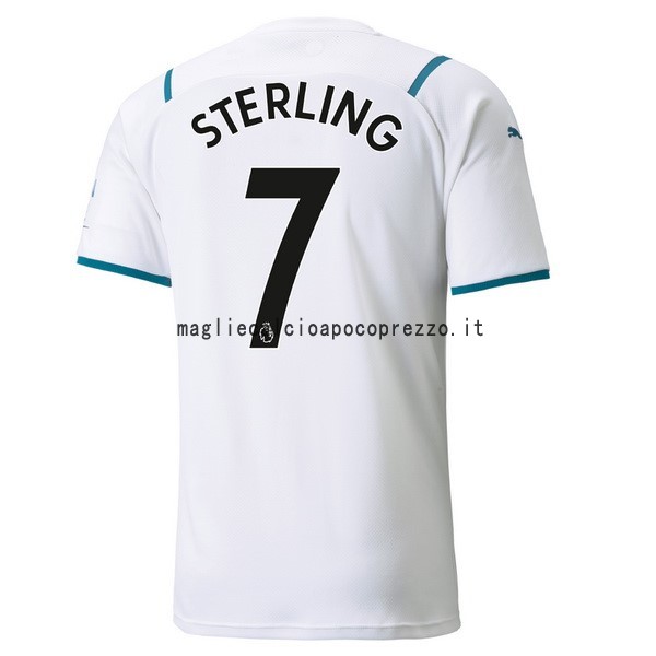 NO.7 Sterling Seconda Maglia Manchester City 2021 2022 Bianco