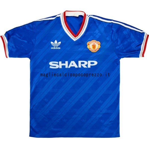Terza Maglia Manchester United Rétro 1986 1988 Blu